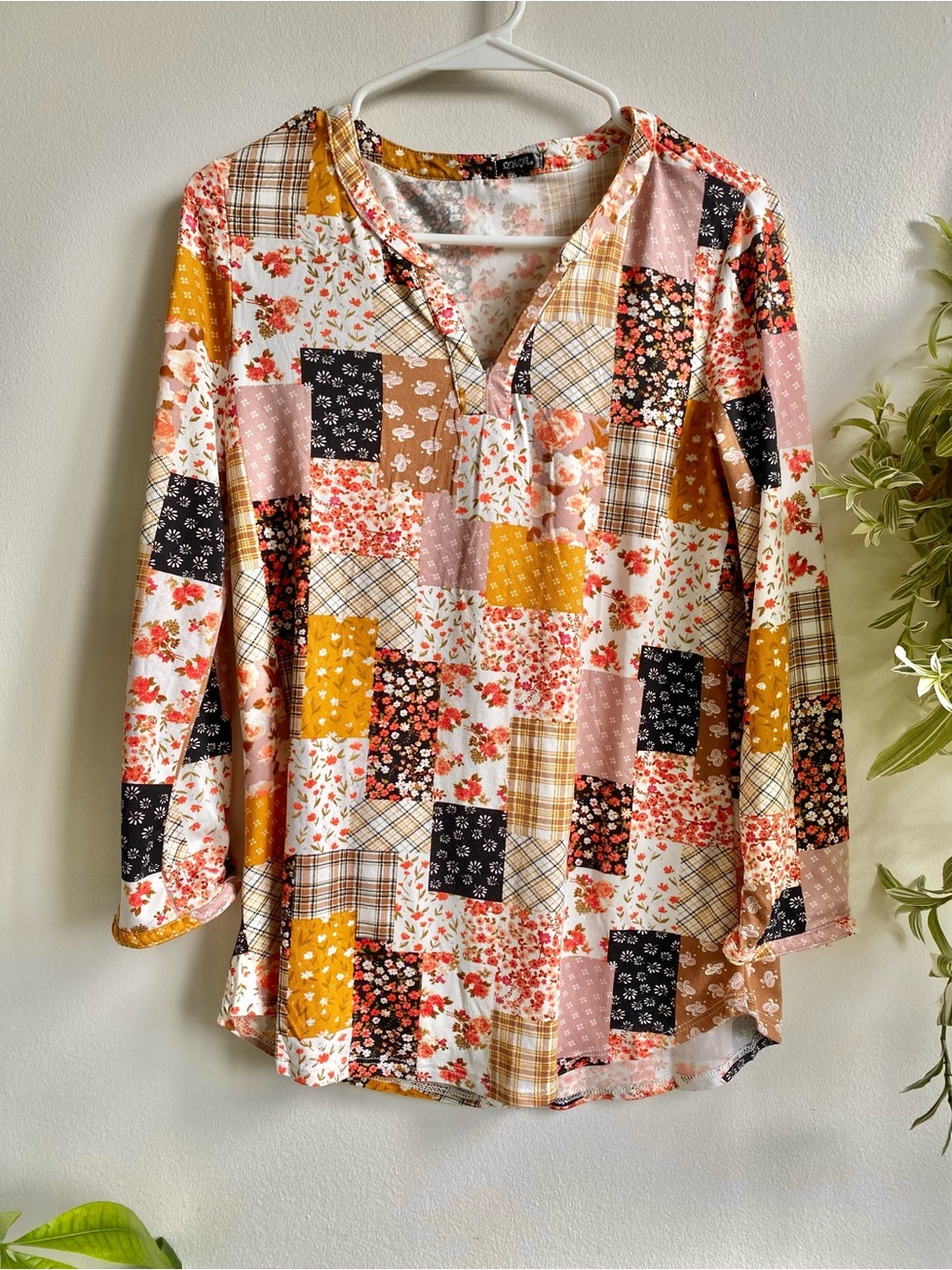 Floral Patchwork Floral Blouse Cottagecore